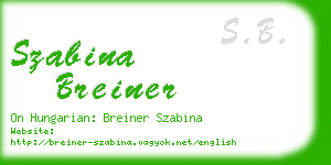 szabina breiner business card